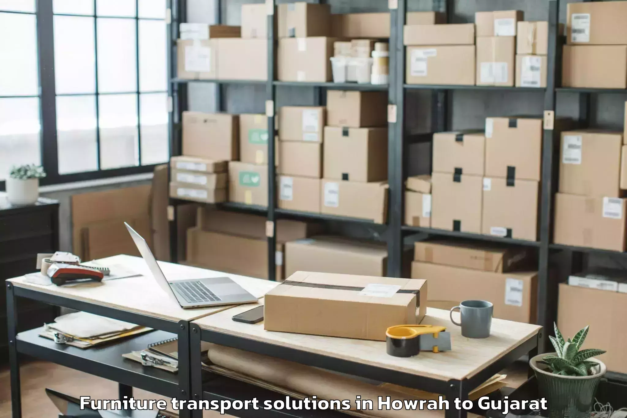 Trusted Howrah to Gandhidham Furniture Transport Solutions